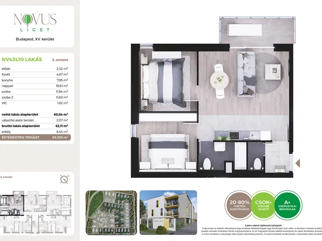 Eladó lakás Budapest XV. kerület 60 nm