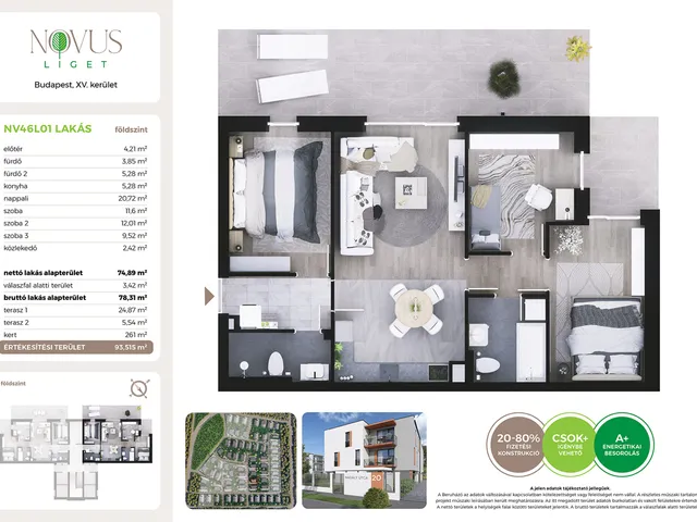 Eladó lakás Budapest XV. kerület 75 nm