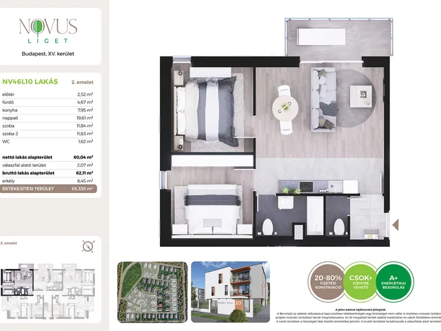 Eladó lakás Budapest XV. kerület 60 nm