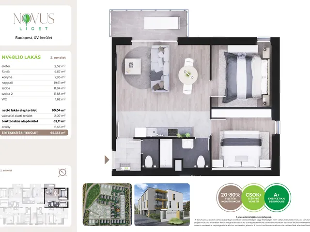 Eladó lakás Budapest XV. kerület 60 nm