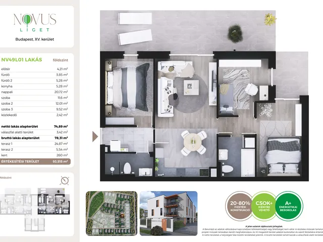 Eladó lakás Budapest XV. kerület 75 nm