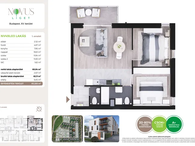 Eladó lakás Budapest XV. kerület 60 nm