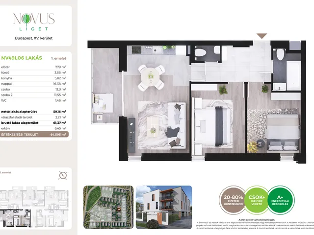 Eladó lakás Budapest XV. kerület 59 nm