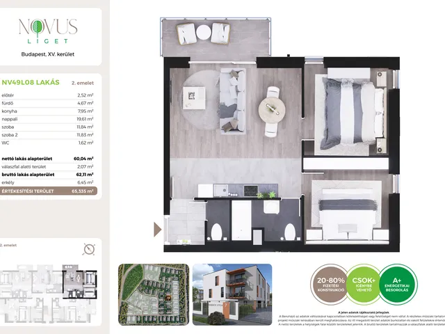 Eladó lakás Budapest XV. kerület 60 nm