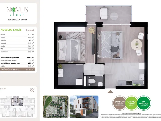 Eladó lakás Budapest XV. kerület 45 nm