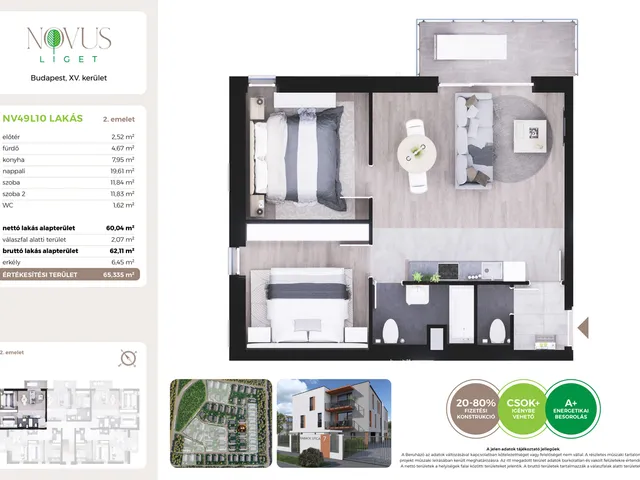 Eladó lakás Budapest XV. kerület 60 nm