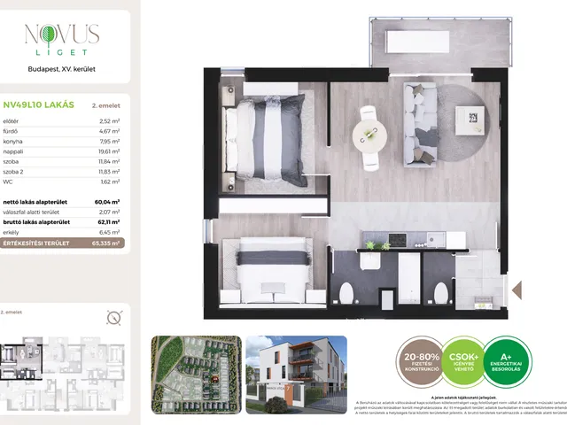 Eladó lakás Budapest XV. kerület 60 nm