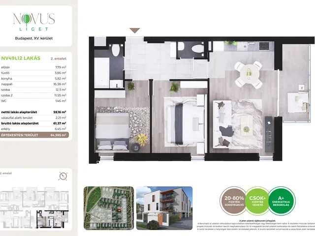 Eladó lakás Budapest XV. kerület 59 nm