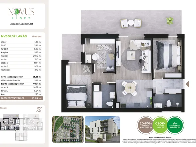 Eladó lakás Budapest XV. kerület 75 nm