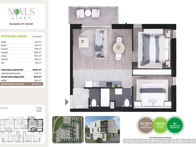 Eladó lakás Budapest XV. kerület 60 nm