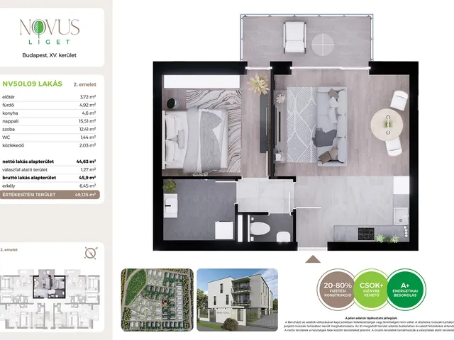 Eladó lakás Budapest XV. kerület 45 nm