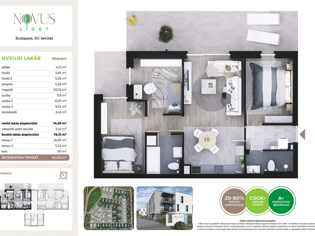 Eladó lakás Budapest XV. kerület 75 nm