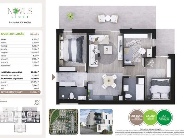 Eladó lakás Budapest XV. kerület 75 nm