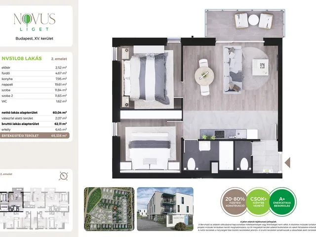 Eladó lakás Budapest XV. kerület 60 nm