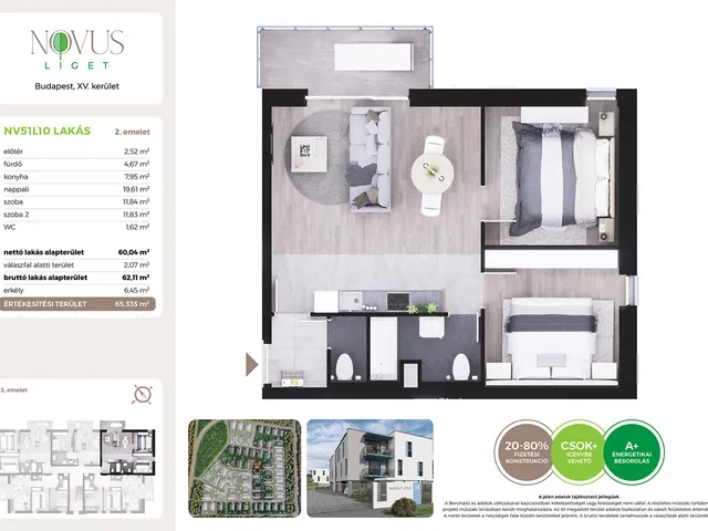 Eladó lakás Budapest XV. kerület 60 nm