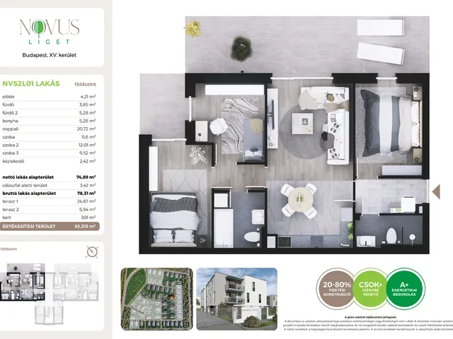 Eladó lakás Budapest XV. kerület 75 nm