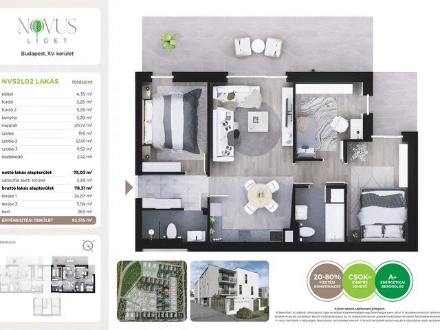 Eladó lakás Budapest XV. kerület 75 nm