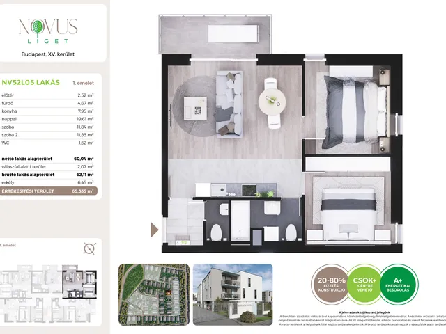 Eladó lakás Budapest XV. kerület 60 nm