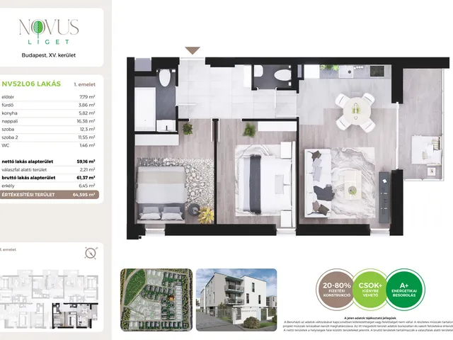 Eladó lakás Budapest XV. kerület 59 nm