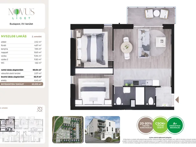 Eladó lakás Budapest XV. kerület 60 nm