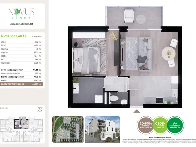 Eladó lakás Budapest XV. kerület 45 nm