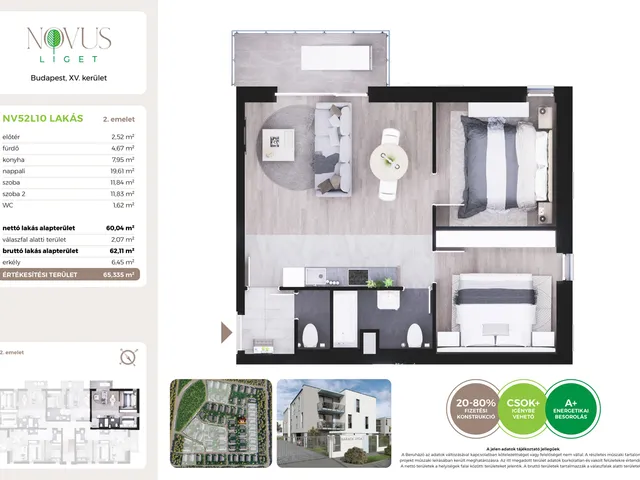 Eladó lakás Budapest XV. kerület 60 nm