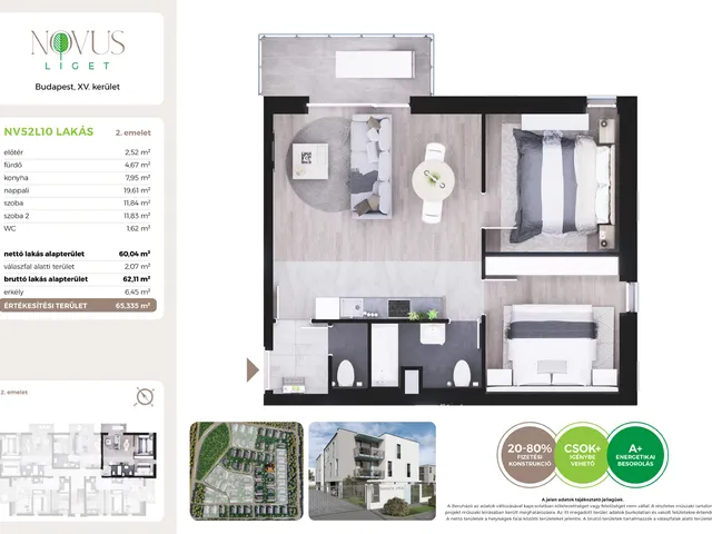 Eladó lakás Budapest XV. kerület 60 nm