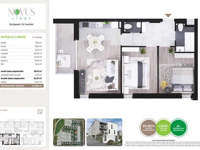 Eladó lakás Budapest XV. kerület 59 nm