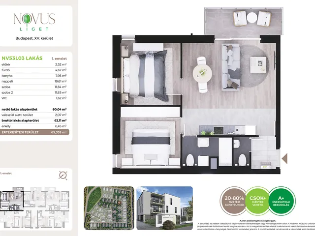 Eladó lakás Budapest XV. kerület 43 nm