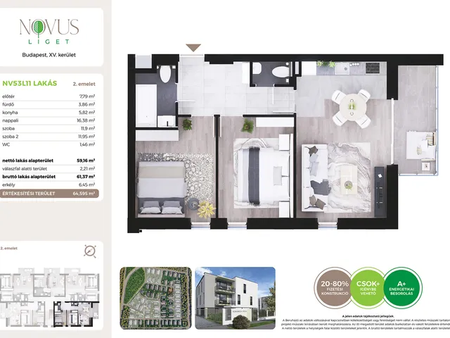 Eladó lakás Budapest XV. kerület 40 nm