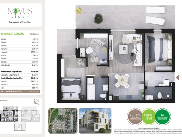 Eladó lakás Budapest XV. kerület 75 nm