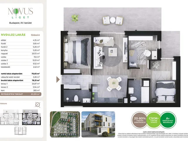 Eladó lakás Budapest XV. kerület 75 nm