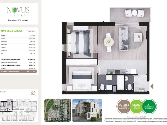 Eladó lakás Budapest XV. kerület 60 nm