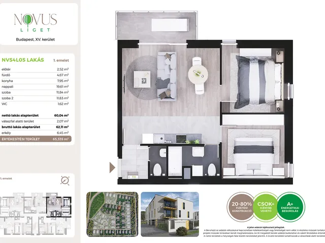 Eladó lakás Budapest XV. kerület 60 nm