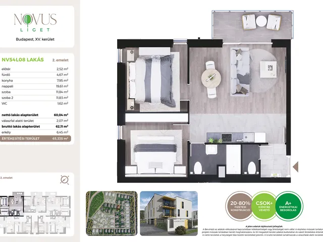 Eladó lakás Budapest XV. kerület 60 nm