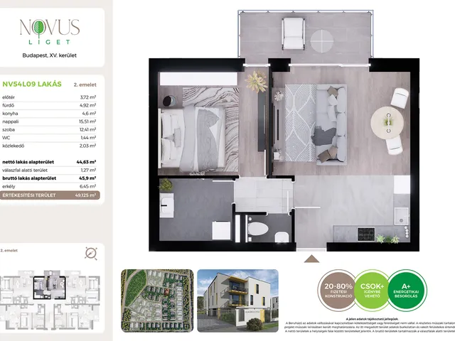 Eladó lakás Budapest XV. kerület 45 nm