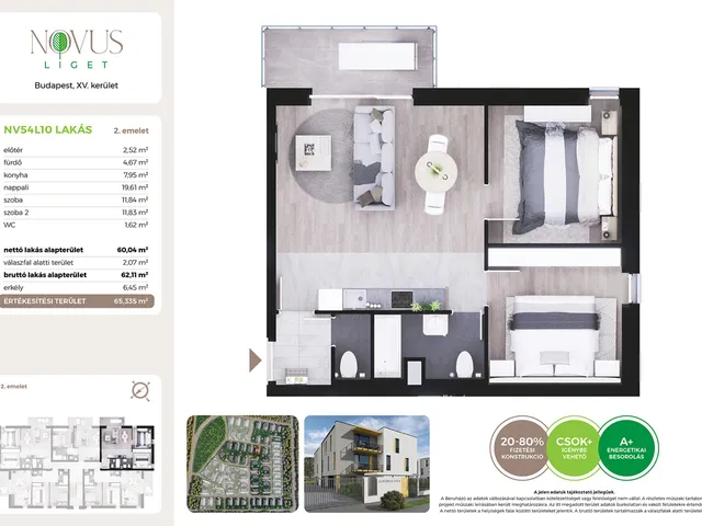 Eladó lakás Budapest XV. kerület 60 nm