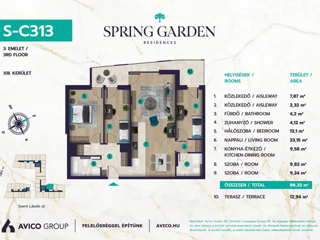 Eladó lakás Budapest XIII. kerület 86 nm