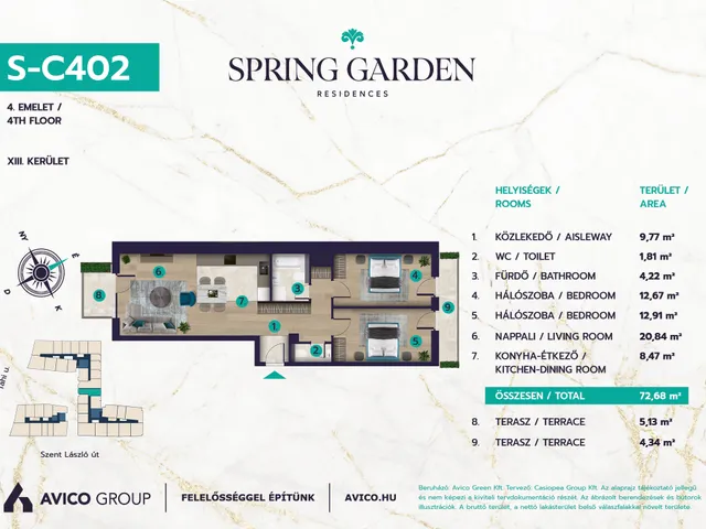 Eladó lakás Budapest XIII. kerület 73 nm