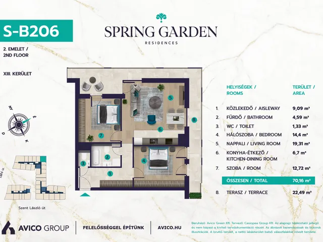 Eladó lakás Budapest XIII. kerület 70 nm