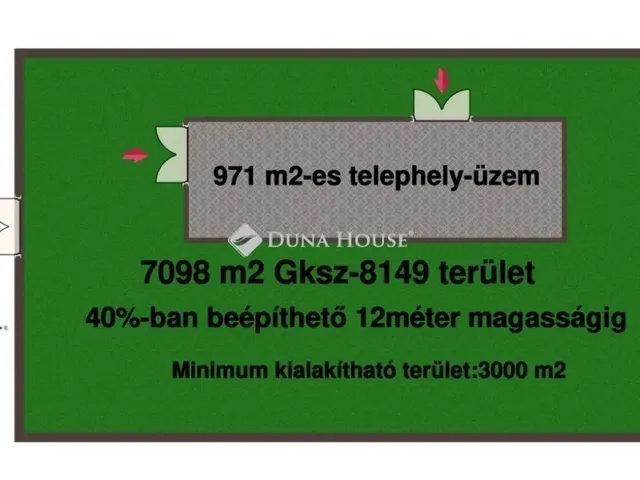 Eladó kereskedelmi és ipari ingatlan Kecskemét, Hunyadiváros 971 nm