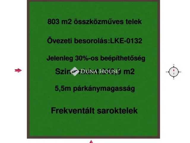 Eladó telek Kecskemét, Hunyadiváros 803 nm