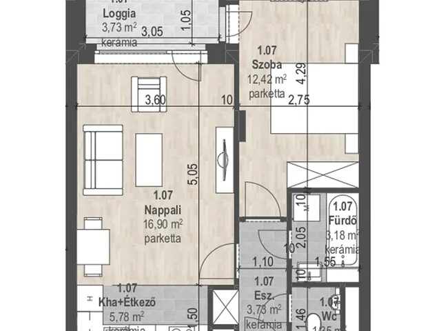 Eladó lakás Budapest XIII. kerület, Angyalföld 43 nm