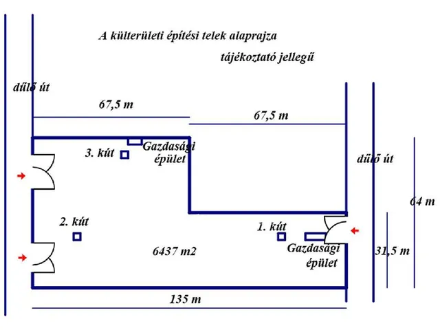 Eladó telek Nagykőrös 6437 nm