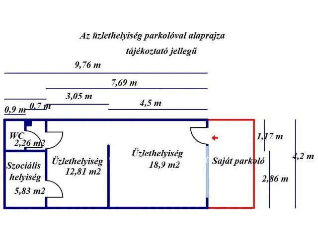 Eladó kereskedelmi és ipari ingatlan Szolnok, Belváros 42 nm