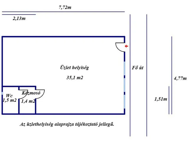 Eladó kereskedelmi és ipari ingatlan Nagykőrös 37 nm