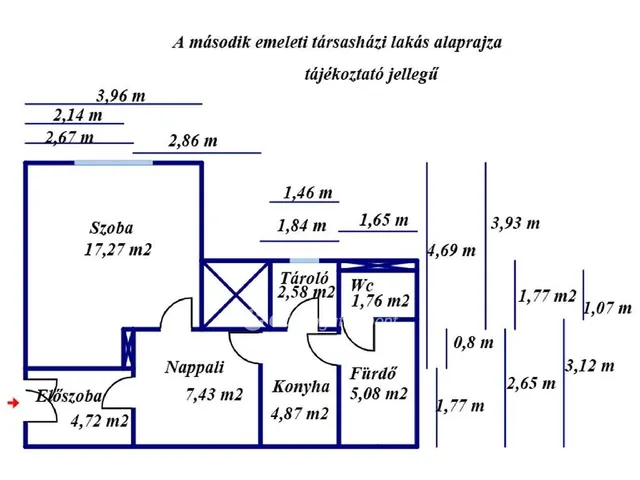 Eladó lakás Szolnok, Kertváros 43 nm