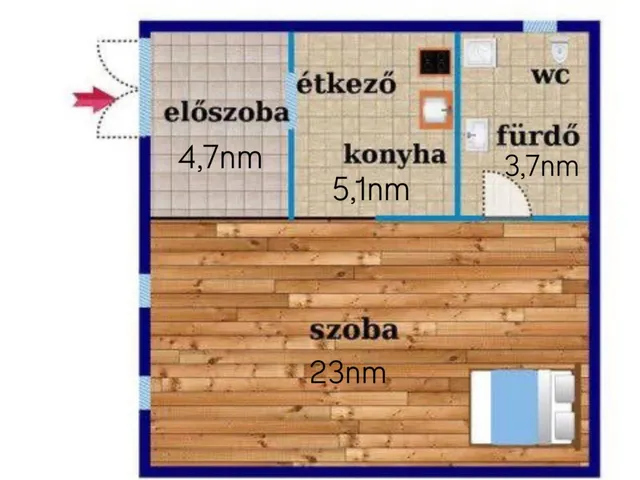 Eladó lakás Budapest VII. kerület, Belső-Erzsébetváros 33 nm