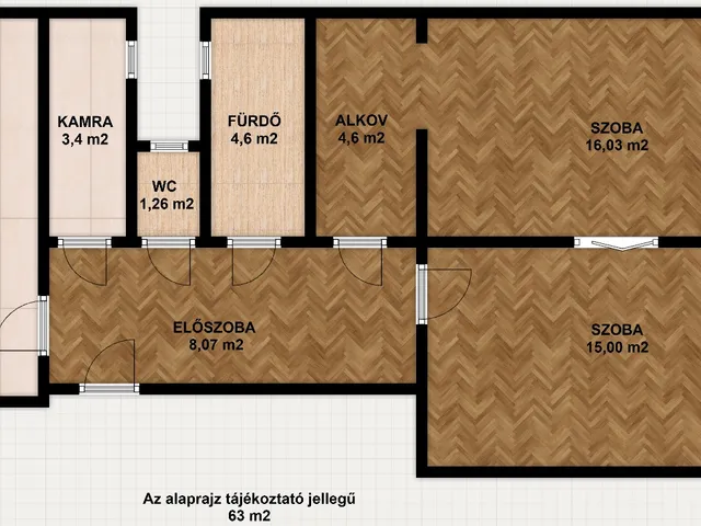 Eladó lakás Budapest VI. kerület, Nagykörúton belüli terület 63 nm