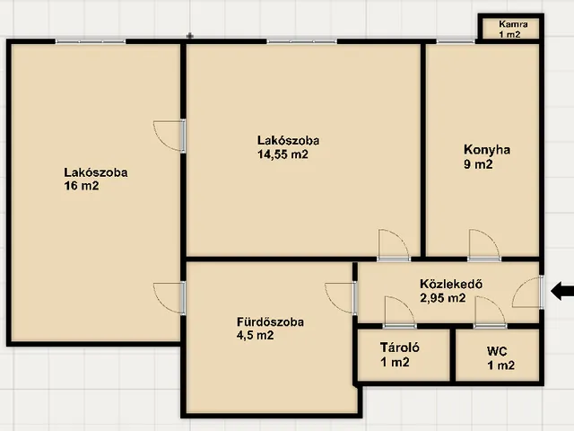 Eladó lakás Budapest VII. kerület, Belső-Erzsébetváros 49 nm